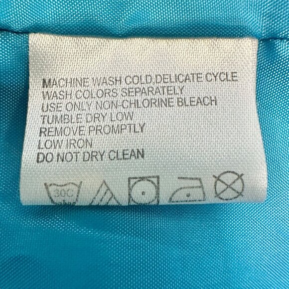 Womens Jacket Size 4X Teal Lightweight Hooded Adjustable Waist Snap Closures - Picture 6 of 7